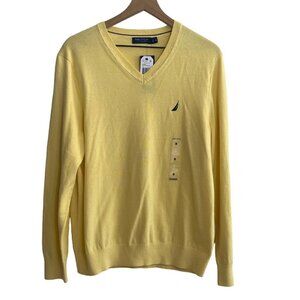 Nautica Men’s V-Neck Sweater Medium Ochre Beach Navtech NWT Classic Fit